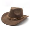 Suede Top Hat, Western Cowboy Riding Hat, Sunshade Big Eaves Hat.