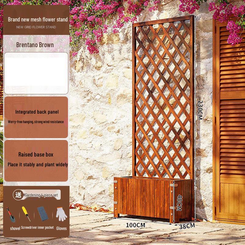 Lion Search Anti-Corrosion Wood Garden Trellis Planter Box