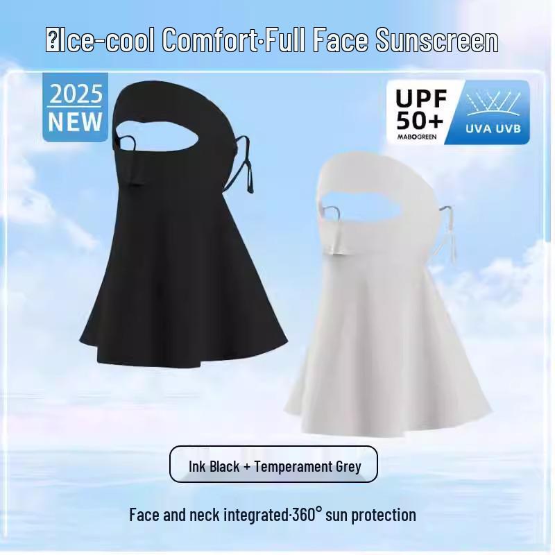 Женская маска-фейскини для защиты лица от УФ-лучей с защитой шеи - Летний солнцезащитный козырек в стиле 2025 года