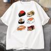 Kawaii Cute Cats Sushi T Shirt Women Y2k T-Shirt Summer Short Sleeve Tee Cartoon Print Tshirt Tees Women Clothing