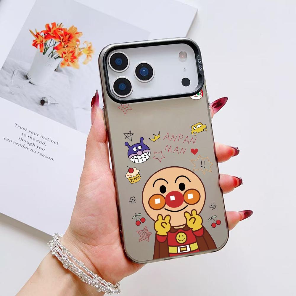 Аниме А-Анпанман Милый Чехол для Телефона Для iPhone 17 16 15 14 13 12 11 Pro Max Air Матовый Лазерный Аврора Ударопрочный Funda
