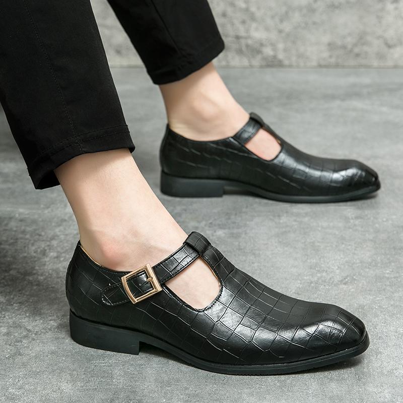 Модные новинки 2024 года, мужские сандалии из кожи с выемками, мужская обувь для отдыха, модные тенденции высокого качества, дышащие сандалии. Сандалии