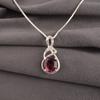 Родолит Драгоценный камень 925 Стерлинговое серебро Ювелирные изделия Подвеска с цирконом 1,22" Подарок для нее CZP-13-8