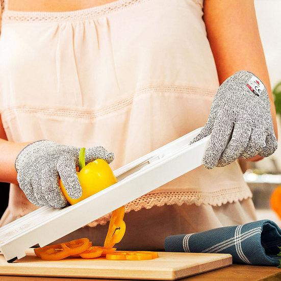 1 пара устойчивых к порезам защитных перчаток из нержавеющей стали с металлической сеткой