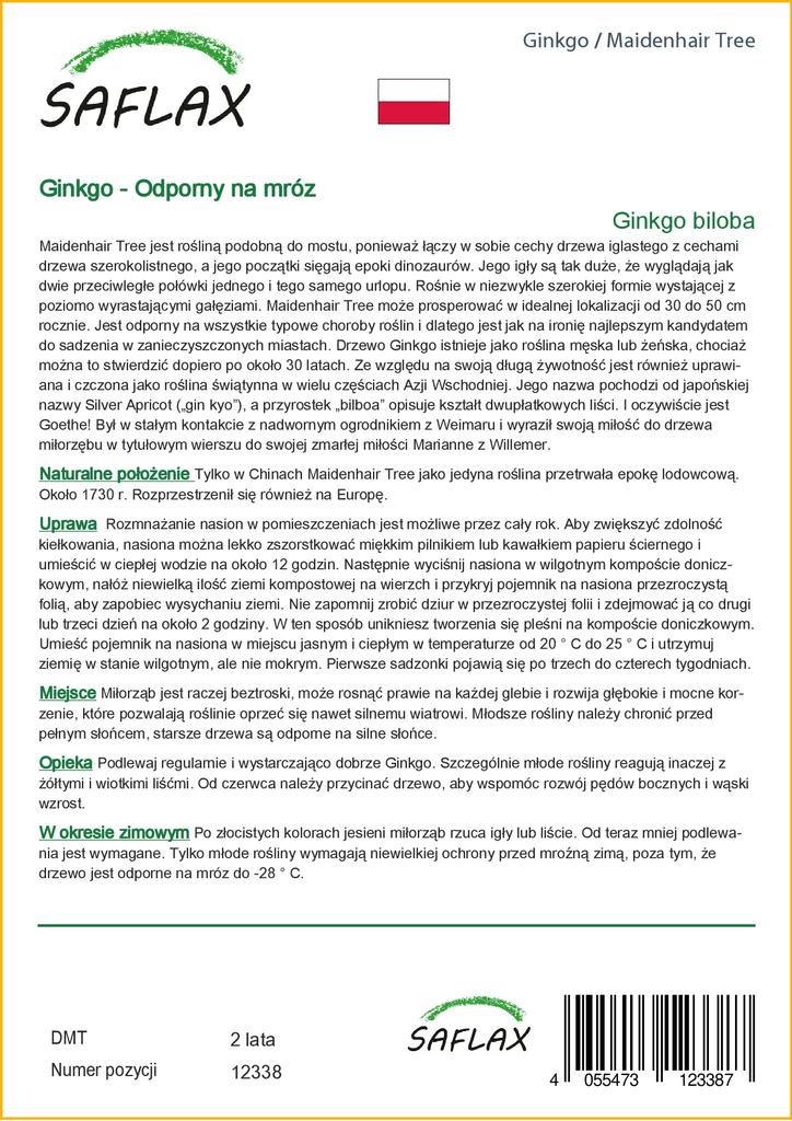 SAFLAX Авичий волос - 4 семени - Гинкго двулопастный