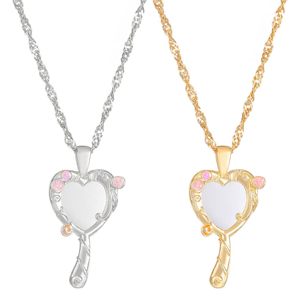 Ожерелье Magic Mirror для женщин и девочек, модные свадебные украшения, аксессуары, позолоченные, посеребренные, принцесса, ожерелья