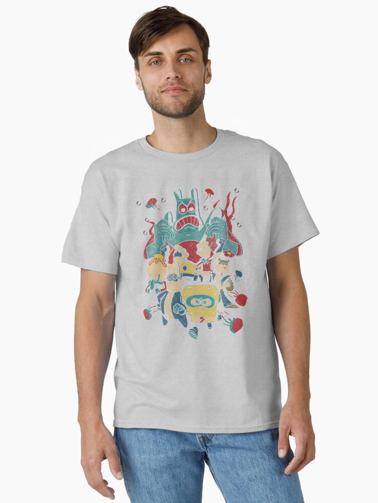 SpongeBob SquarePants SpongeBob SquarePants Retro Superhero Group Poster Classic T-Shirt