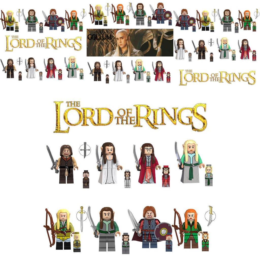 Abs Plastic Building Blocks Lord Of The Rings Elf King Toy Small Particle 4.5 Cm Height
