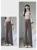 Women's Summer Pleated Zen Wide-Leg Pants - High-Waist, Lightweight, Casual, and Straight-Legged with a Yamamoto Style Draped Design.