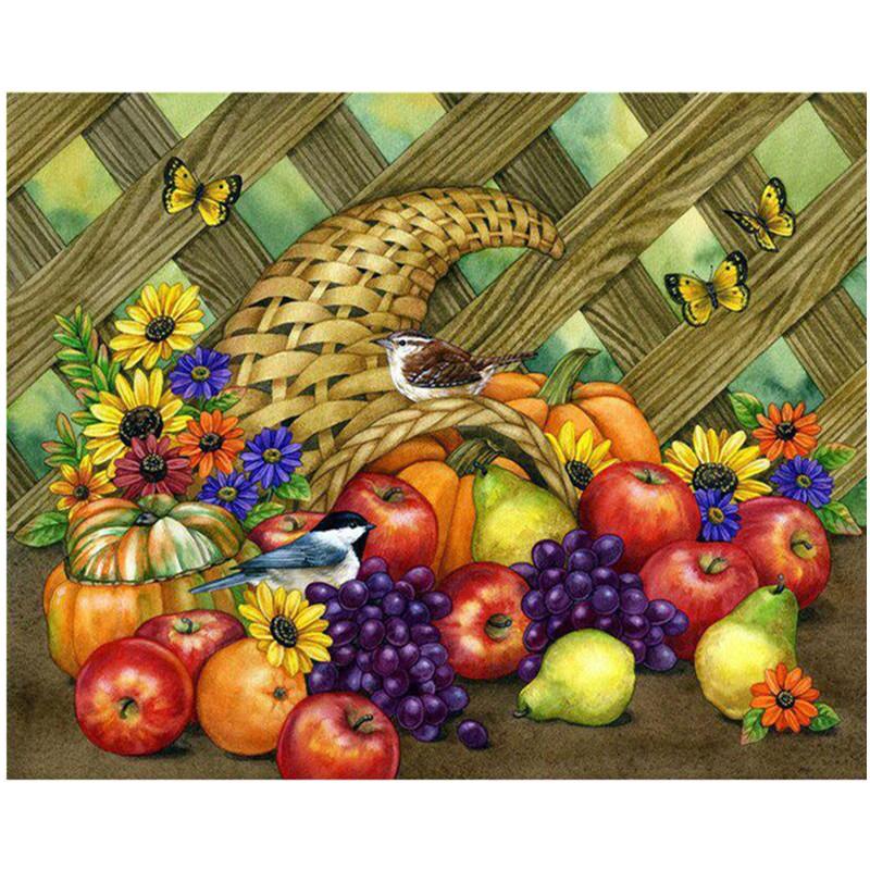 5D DIY Алмазная картина Фрукты и вино Алмазная мозаика Алмазная вышивка Полный набор Наборы для вышивки крестом Домашний декор Подарки