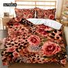 Пододеяльник с леопардовым принтом, комплект постельного белья для взрослых, комплект постельного белья с изображением леопарда и животных из Африки, размер Queen King, полиэстер, одеяло