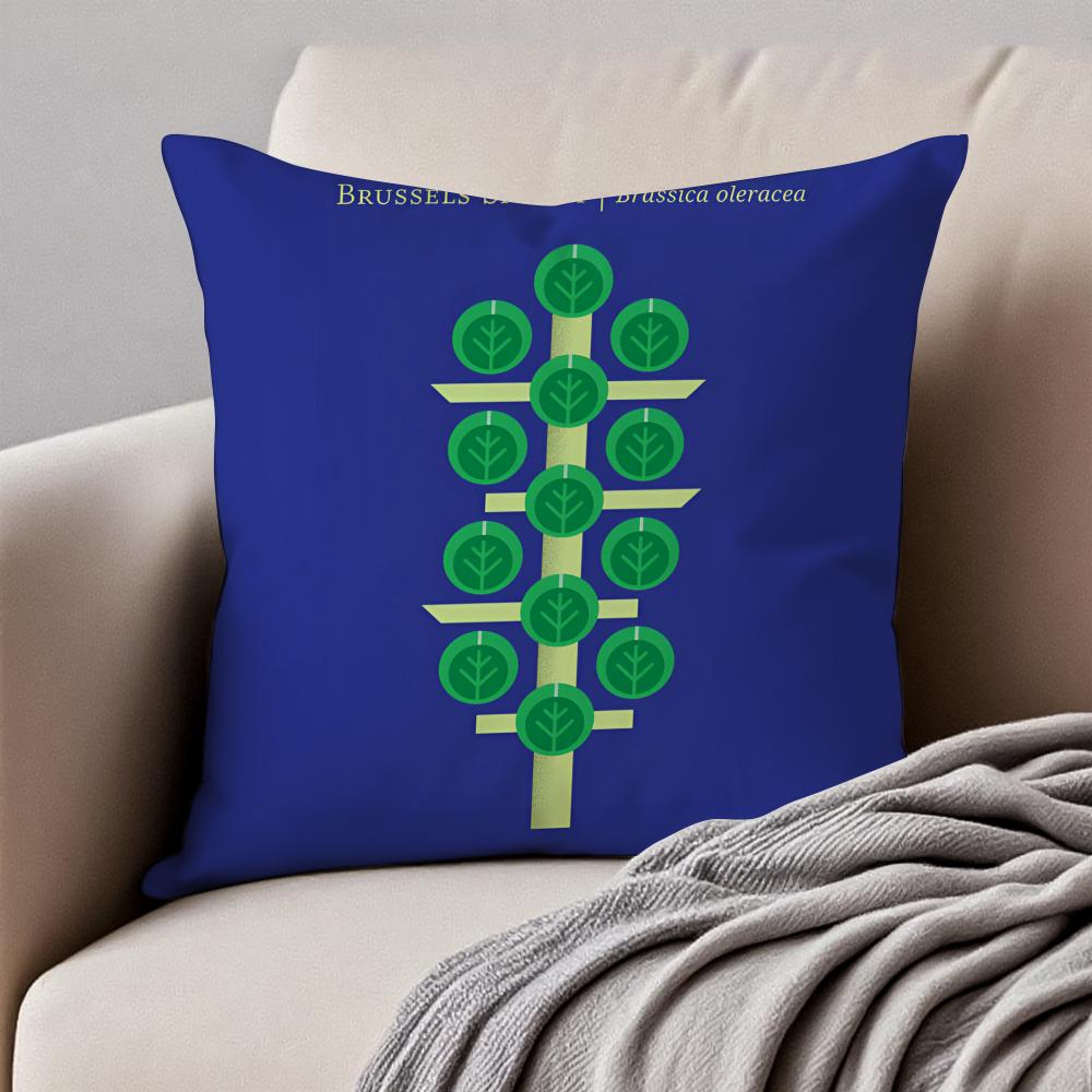 Cute Fresh Art Lovely Simple Vegetable Cushion Cover Pillowcase Antidustmite Invisible Zipper Short Plush Sofa Cushion
