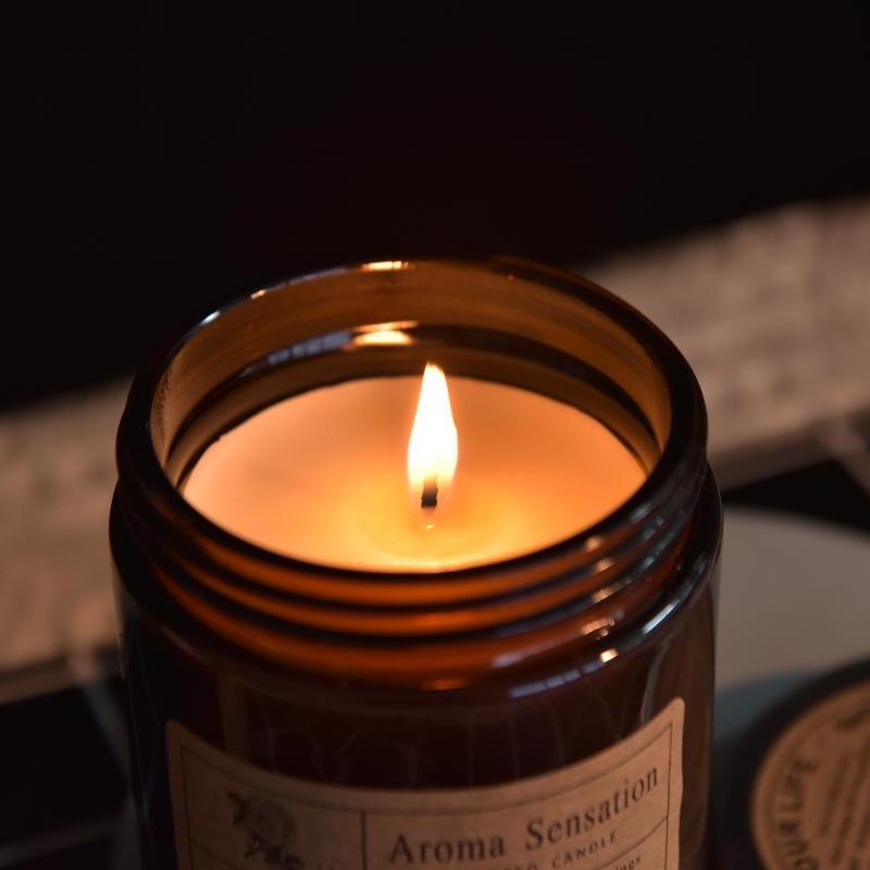 Brown Glass Bottle Scented Candle - Creative Retro Souvenir, Smokeless, High-End Romantic Fragrance with Essential Oils