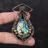 Abalone Shell Pendant Copper Wire Wrapped Pendant Handmade Ethnic Pendant Wire Wrap Gemstone Jewelry Very Pretty Copper Jewelry Wedding Gift