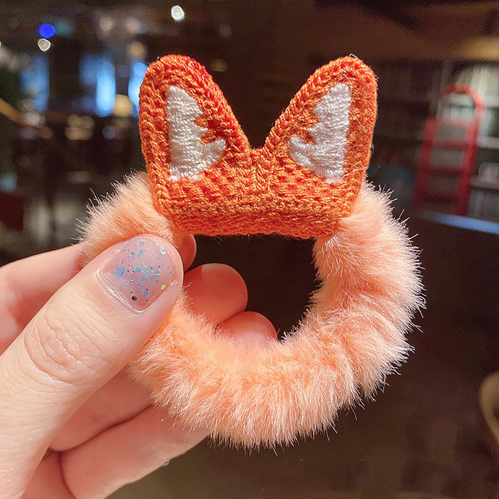 Женская модная плюшевая повязка для волос, милый вязаный галстук для волос, веревка для головы, кобура с хвостиком