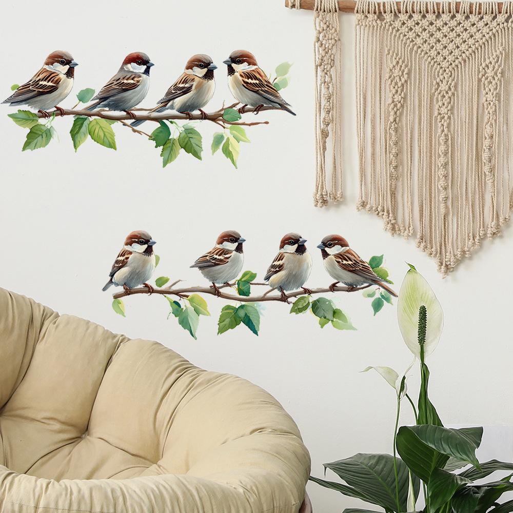 Painted Branches Birds Bedroom Study Home Background Beautification Decoration Wall Stickers