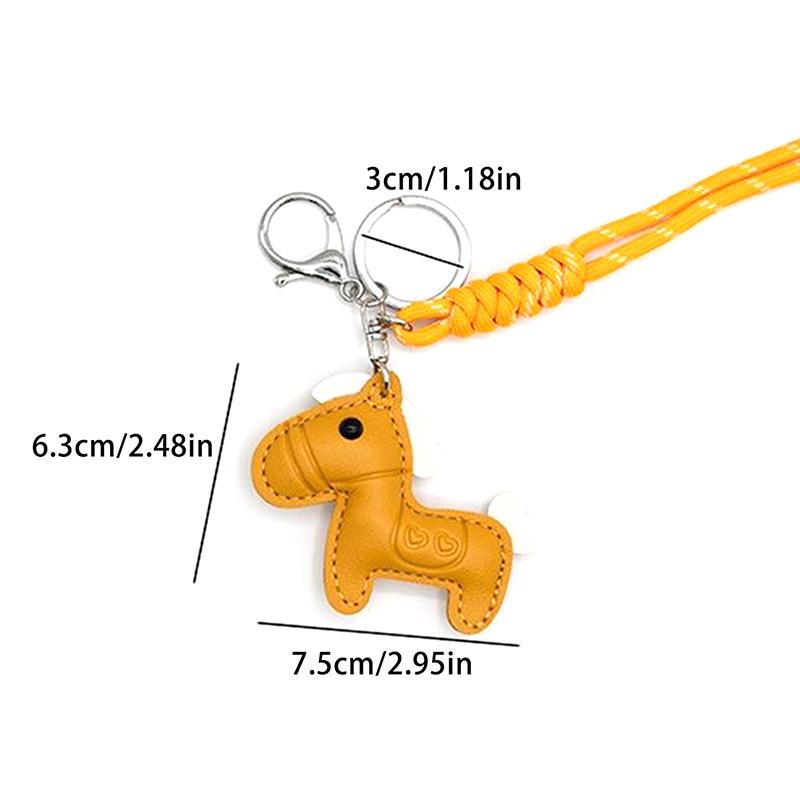 Милый мультяшный пони кожаный брелок подвеска амулеты брелок в виде лошади животное сумка подвесное украшение пара аксессуары украшения подарки