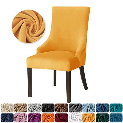 Бархатный эластичный чехол на стул с задней спинкой, акцентный чехол на обеденный стул с высокой спинкой, наклонные кресла, чехлы для столовой, банкета