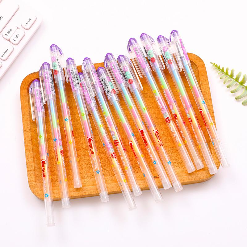 1 шт. корейские канцелярские принадлежности мультфильм милый прекрасный конфетный текст маркер гелевые ручки школьные принадлежности для школьников изменение 7 цветов рисовать