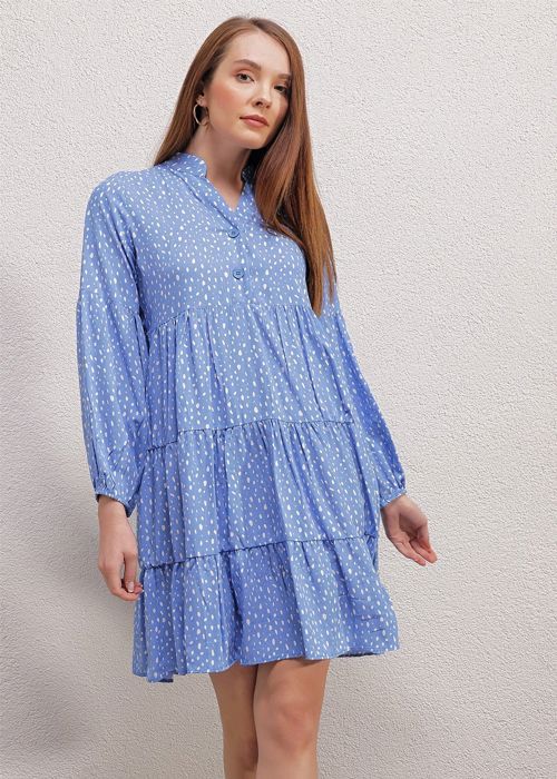 MT Clothes - Patterned Dress Blue 40