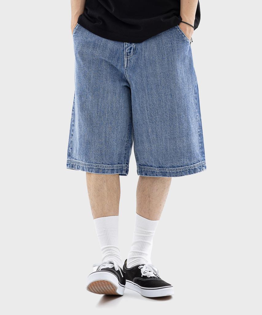 DICKIES Washed Denim Bermuda Pants Light Blue
