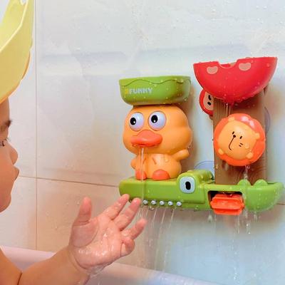 Игрушки для купания для младенцев и малышей: Маленькая желтая уточка, вращающееся водяное колесо с присоской для мальчиков и девочек