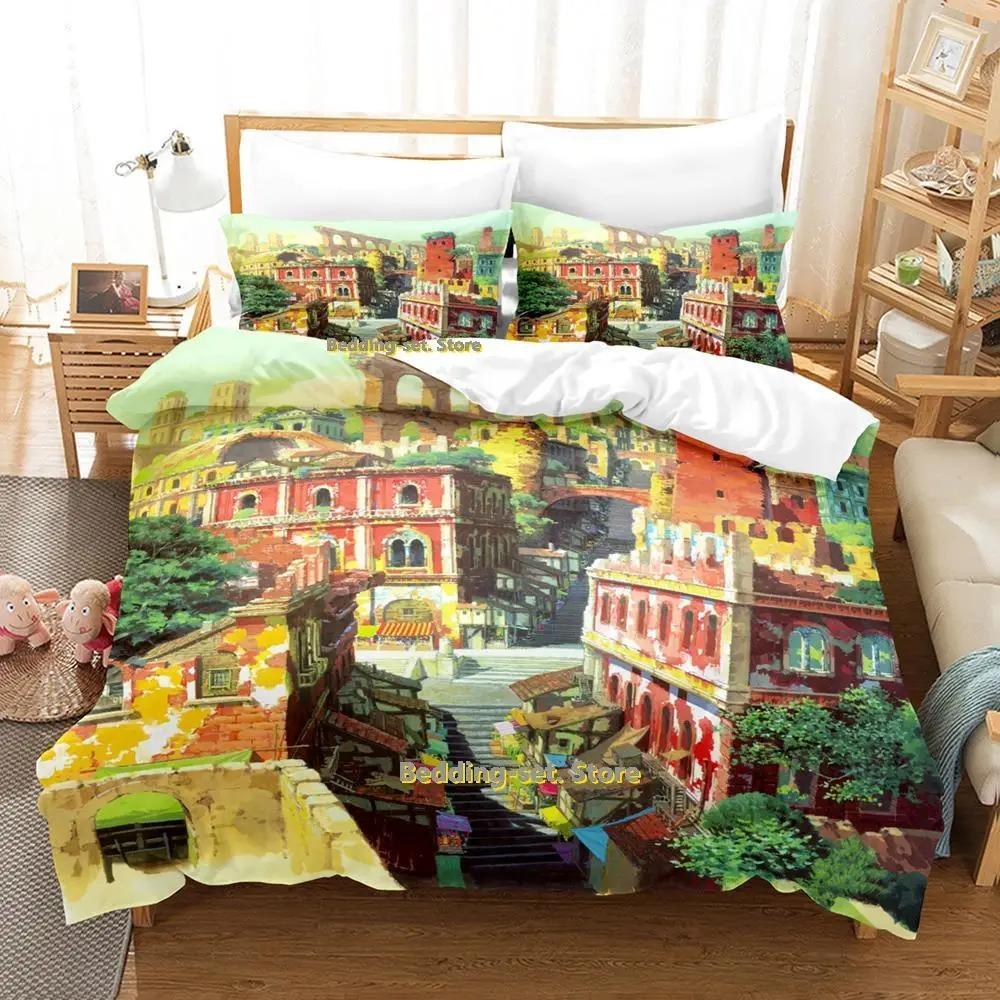 Комплект постельного белья Tales From Earthsea Single Twin Full Queen King Size Bed Set Adult Kids Bedroom Duvetcover Sets Anime Bed Sheet Set