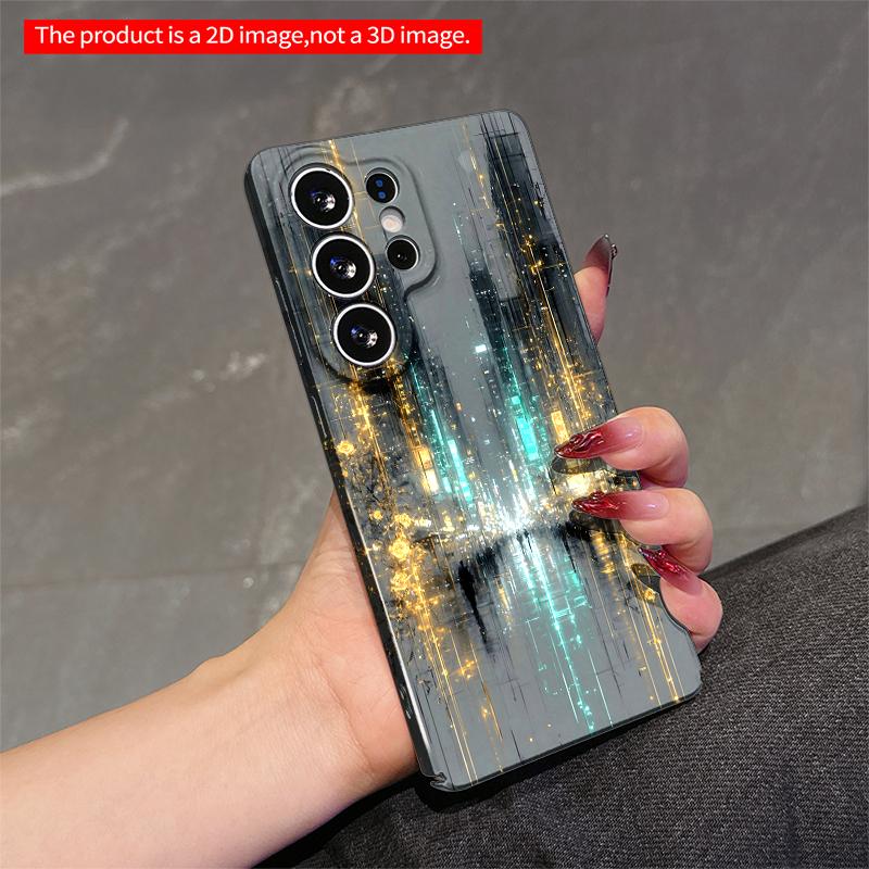 2DFlat Samsung phone case Neon Rain Cityscape Abstract Art Phone Case Applicable to Galaxy S22 S23 S24 S25ULTRA S26 A12 A13 A14 A15 A16