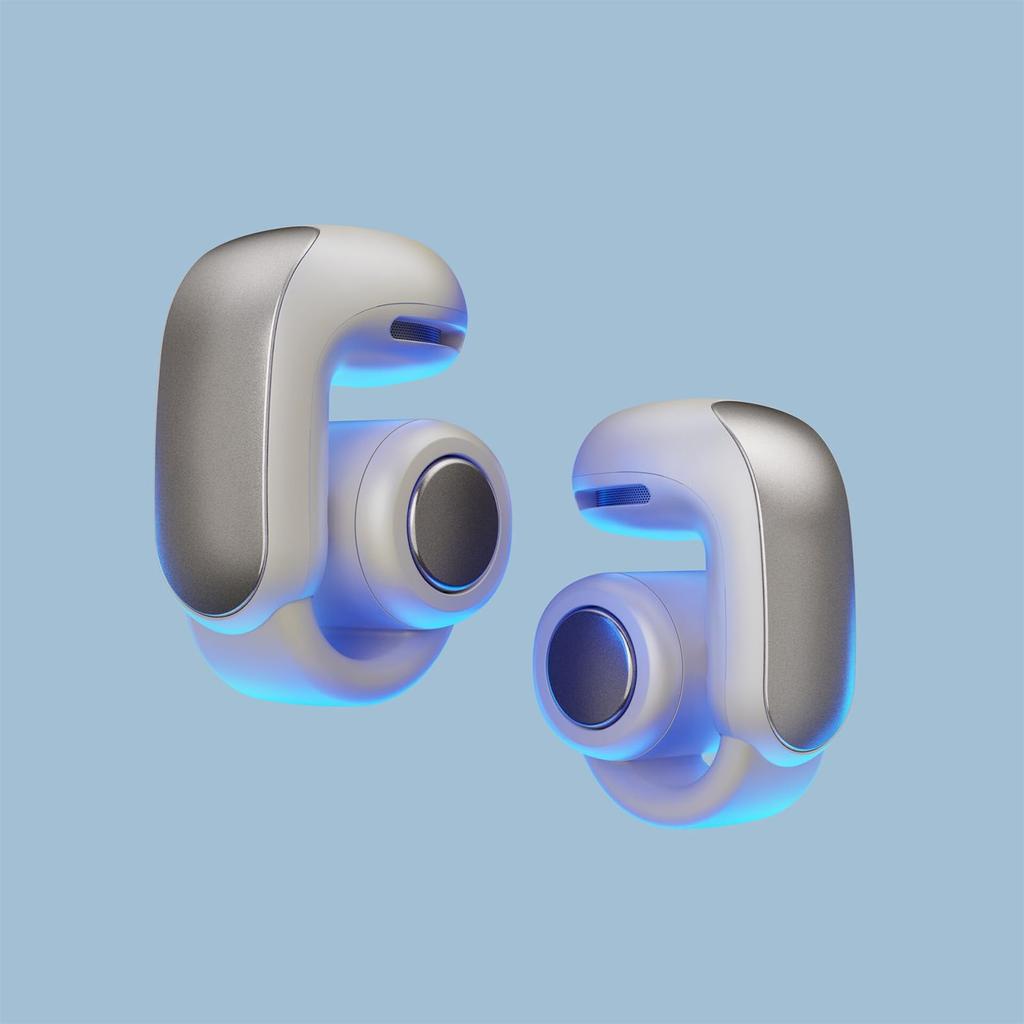 Bose Ultra Open Earbuds Completely Wireless Open Earbuds Spatial Audio Bluetooth Connection with Microphone Up To Hours Playtime Splashproof White