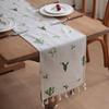 with Tassel Table Cloth Rustic Style Table Linen Simple Linen Embroidery Table Runner  Farmhouse