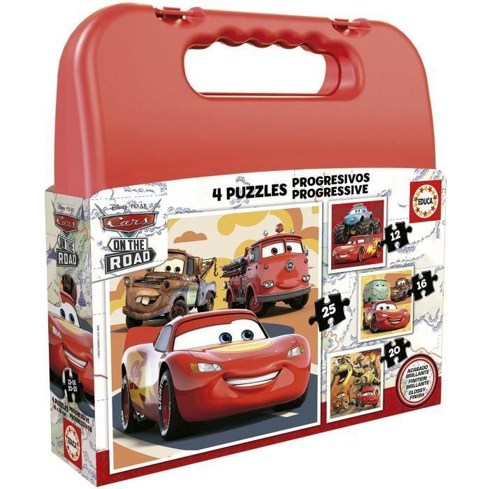 CARS Progressive Puzzle - Case of 4 Puzzles - Educa® - 12-16-20-25 Pieces