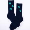 HANKY ALPHABET CREW SOCKS [Navy-Green]