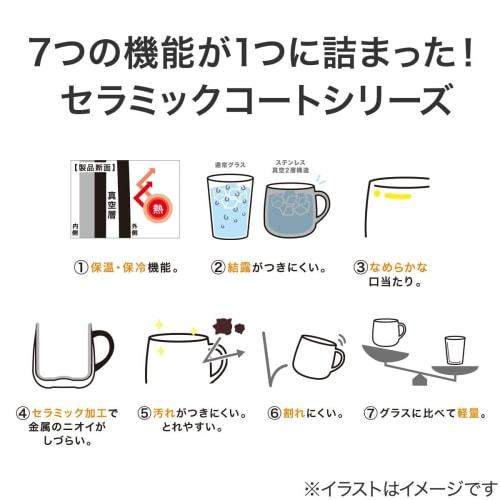 NITORI Ceramic Coated Stainless Steel Mug -AL02 Black 2111100001304