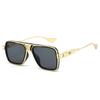 JYL Square Metal Punk Sunglasses UV400 Men Retro Gradient Luxury / 3651
