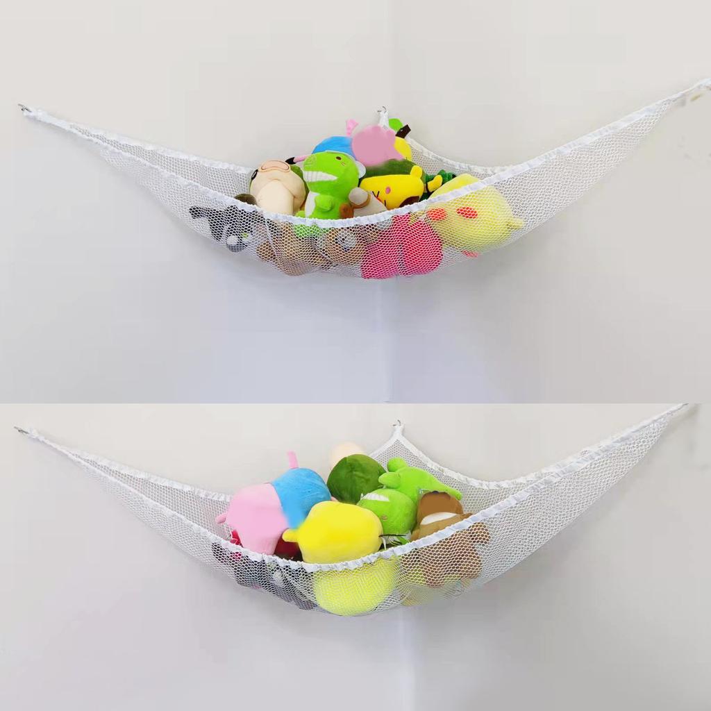 Mesh Net Toy Hammock Corner Stuffed Animals Kids Baby Hanging Storage Organizer
