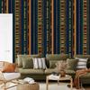 Colorful navy blue and ochre knit wallpaper for the living room and bedroom 50x1000