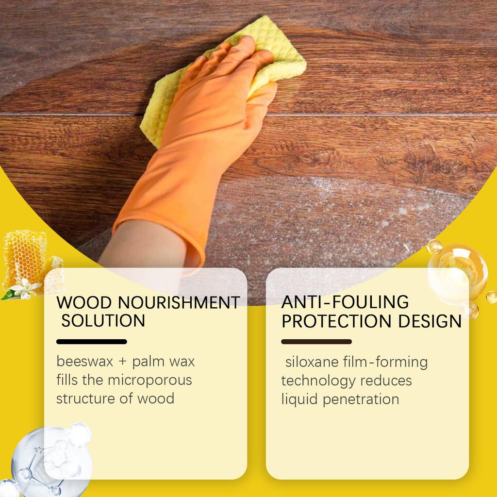 Масло для ухода за деревянным полом, очиститель и полировщик «два в одном», пчелиный воск заполняет микропористую структуру древесины, универсальное для дома и коммерческих помещений(150мл)