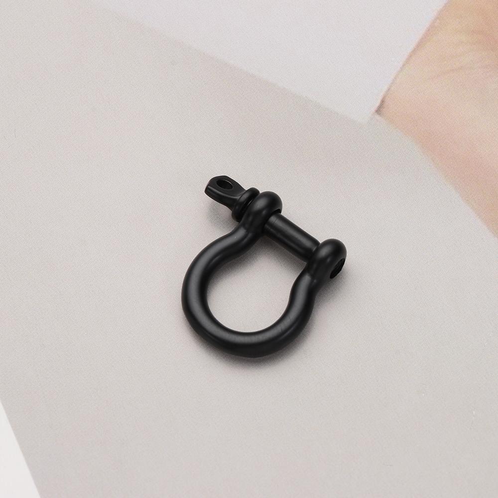 Outdoor Screw Joint Connector Shackle Fob Keychain Hook Solid Carabiner Key Ring D Bow Staples