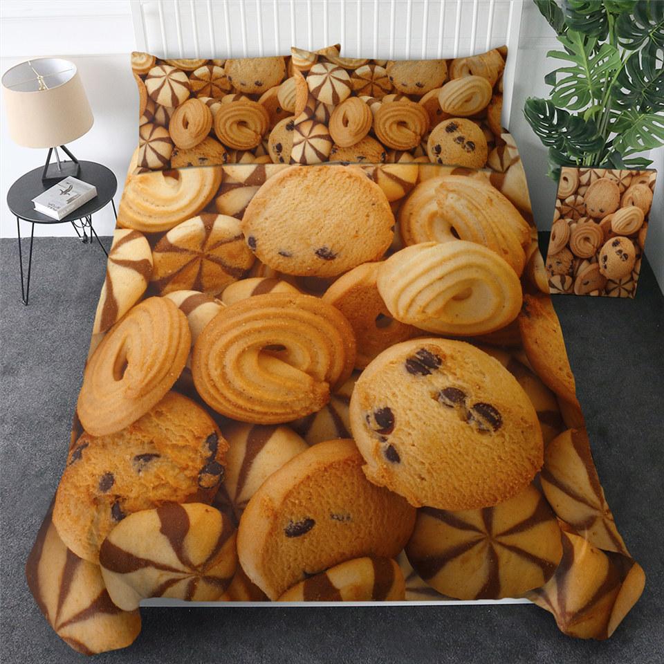 Комплект пододеяльника Буррито Кинг/Квин сайз 3D-принт Тема еды Пододеяльник на молнии Для детей Мальчиков Девочек Полиэстеровый комплект постельного белья
