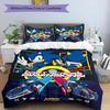 3pcs Duvet Cover Set (1*Duvet Cover + 2*Pillowcase, Without Core), Sonic Print Bedding Set, Bedroom Decor, All‑Season, Birthday Gift