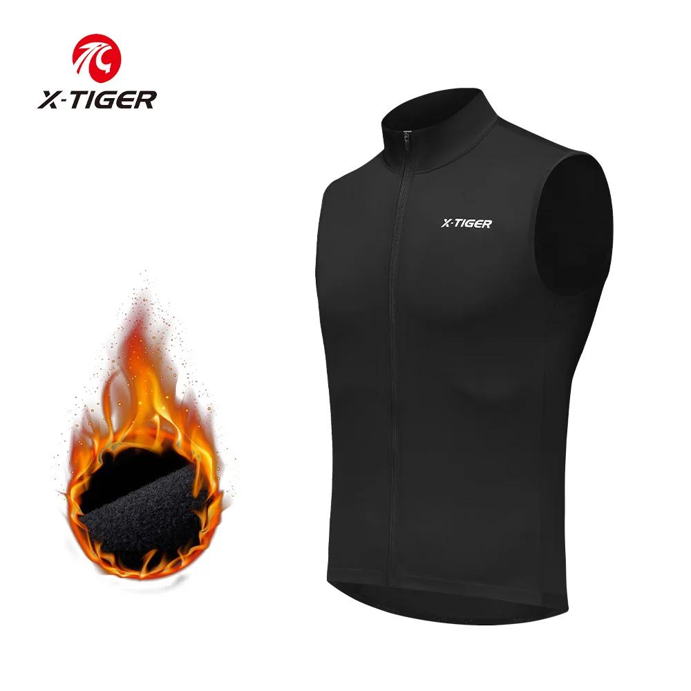 X-TIGER Warm Cycling Vest Windproof Loose Fleece Sleeveless Waistcoat For Mountain Road Bike Winter Reflective Bicycle Vest