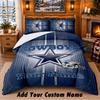 Постельное белье с узором Dallas Cowboys, комплект из 3 предметов, с возможностью добавления имени, простыня и наволочки для домашней спальни