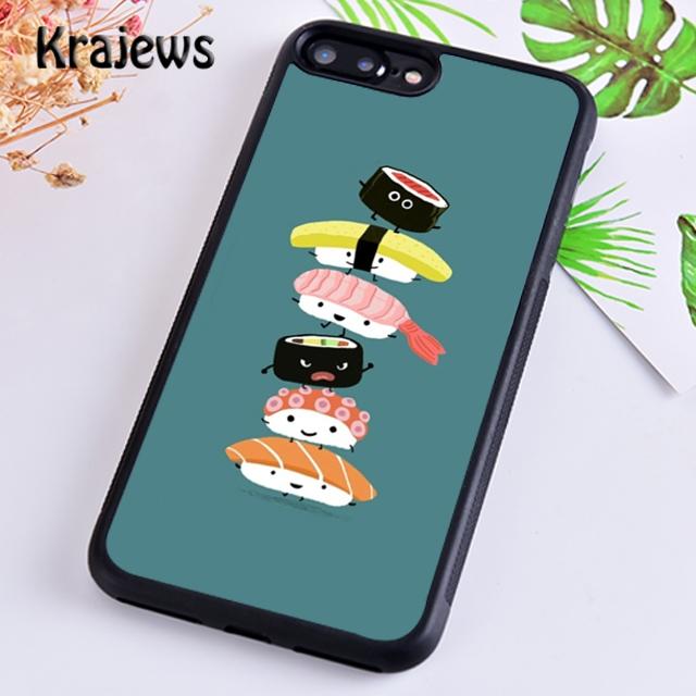 Krajews Kawaii Sushi Pattern Phone Case Cover For IPhone 18 17 Air 16 15 14 plus 11 12 13 pro max coque Shell Fundas