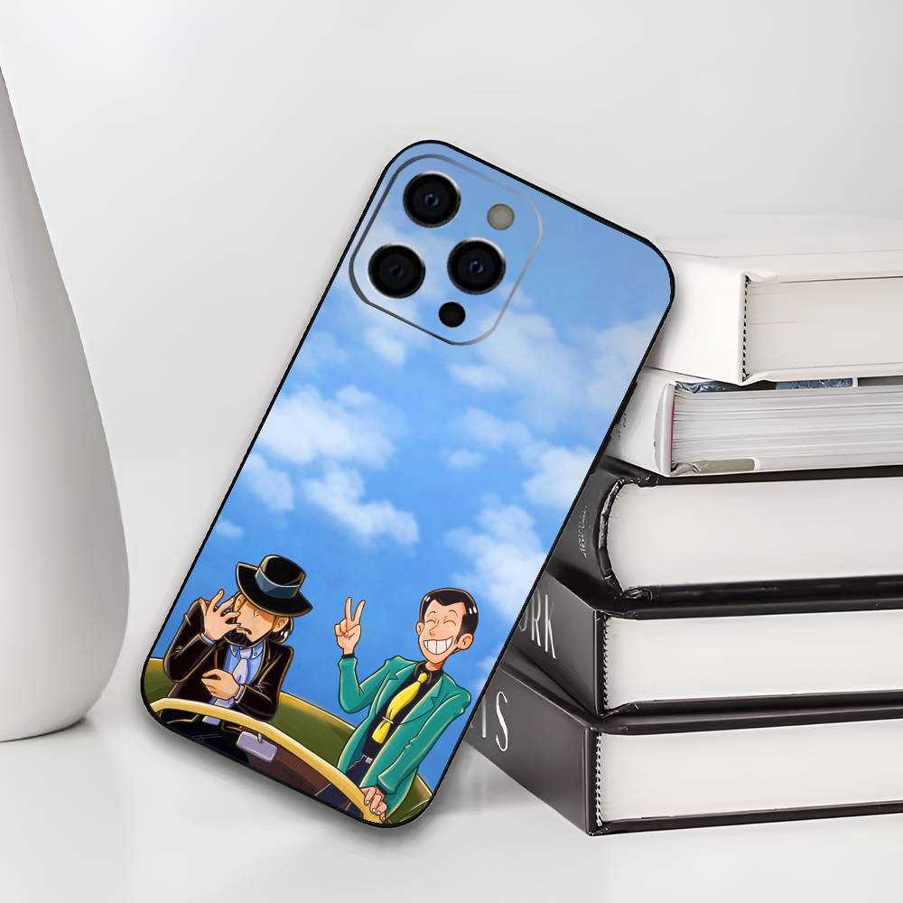 Чехол для телефона Аниме L-Люпен Третий Для iPhone 17,16,15,14,13,12,11 Plus,Pro Max,XS,Мягкий Силиконовый Черный Чехол