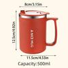 500ml Insulated Coffee Cup Double-layer Stainless Steel Thermos Cup Leak-proof Heat-resistant Vacuum Water Bottle Office Worker