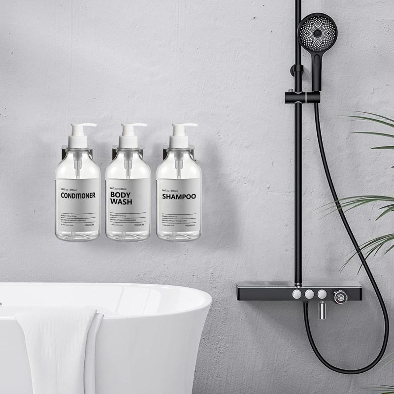 500 мл Прозрачный дозатор шампуня и кондиционера для настенного крепления бутылки мыла для душа с этикетками сменные дозаторы для геля для душа для ванной комнаты кухни