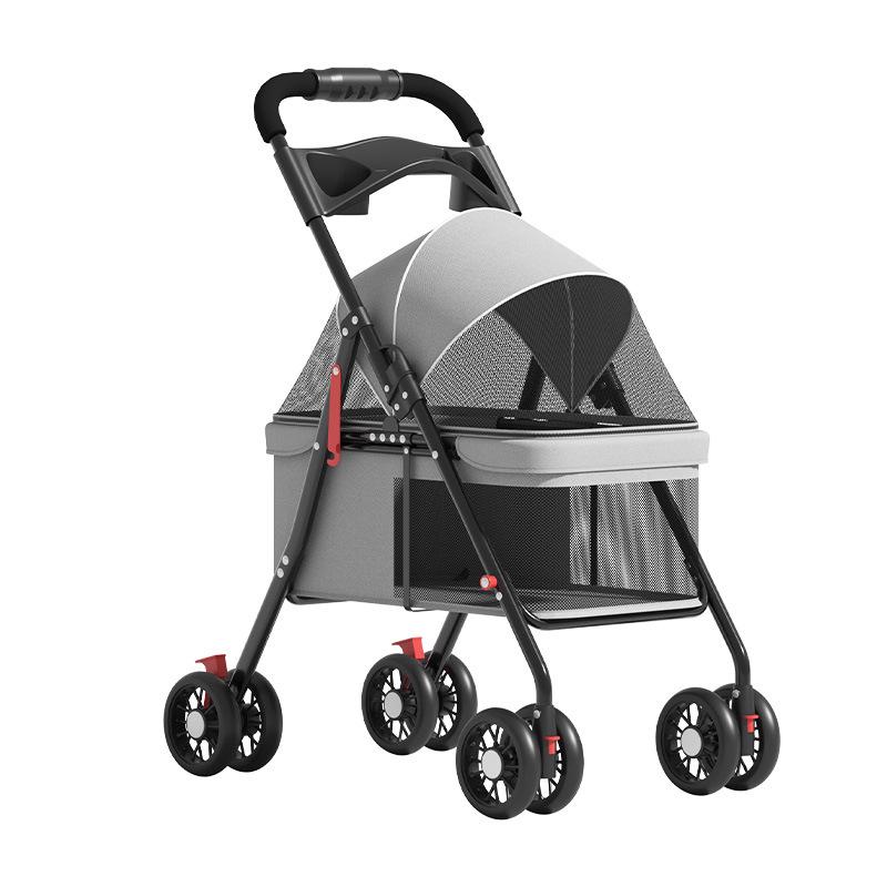 Foldable Pet Stroller for Dogs and Cats - Cross-Border Export