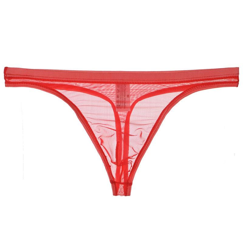 Thong Tangas Mesh Men's Underwear Sexy Breathable T-Back Thong Underpant Sezy Lingerie G-String