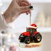 Yousheng Christmas Ornament Tractor Wearing Xmas Hat Charm Festive Hanging Decoration Holiday Seasonal Home Accent