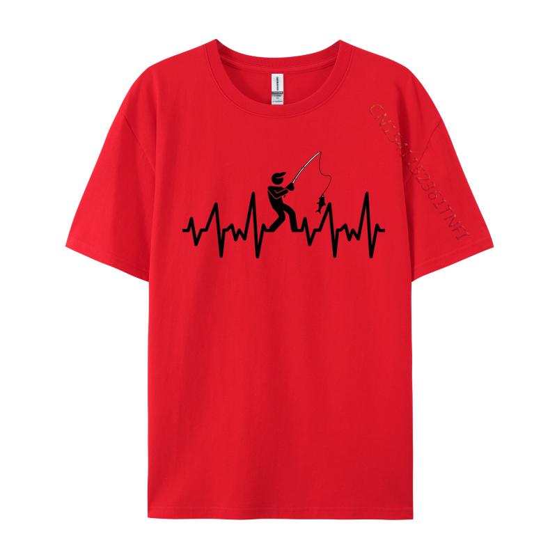 Fishing Heartbeat Tshirts Slim Fit Normal Top Tshirts Student Tops T Shirt Design Tee Shirts Thanksgiving Day